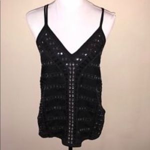 Beautiful black n silver sequin dressy tank